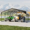 WACASA 20x20 ft Heavy Duty Metal Carport | Military-Grade Reinforced Steel 2-Car Garage Kit with Galvanized Roof | 120lbs/Sq.Ft Snow Load | Hurricane-Resistant Shelter for Truck/Camper/Tractor