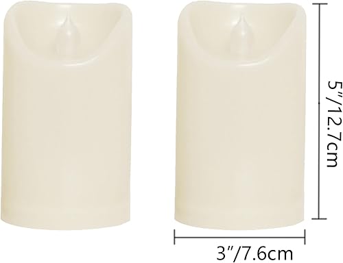 Miniatura 8 de CANDLE CHOICE Velas de pilar sin llama impermeables para exteriores, funcionan con pilas, con control remoto automático, temporizador diario, luces
