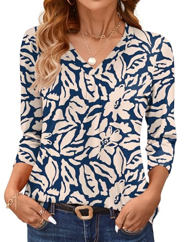 AKEWEI 3/4 Length Sleeve Womens Tops V Neck T Shirts Dressy Casual Basic Summer Tees 2025