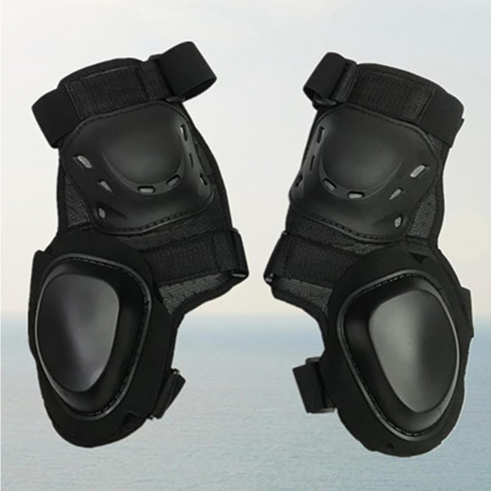 Ginocchiere Motociclistiche, Nero Regolabile Ginocchiera Pads Protettore, Ginocchiere Protezioni per Motocross Comode per Motocross Mountain Biking