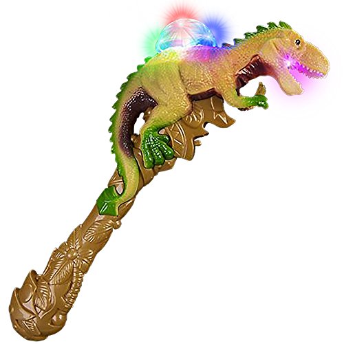 ArtCreativity T-Rex LED Light Up Dinosaur Wand Growling Sound Effects - Spinning Flashing