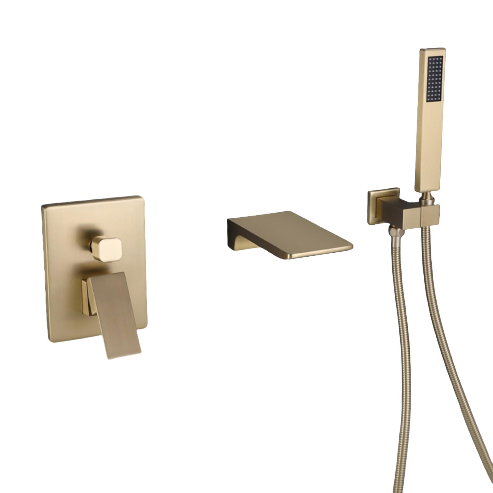 NZPOST Shower Bath Tub Chrome Waterfall Bath Tap with Shower Single Lever Tub Taps Bath Shower Mixer Tap S