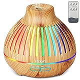 Essential Oil Diffusers with Remote, 400ml Diffusers for Essential Oils Large Room, Aroma Diffuser with 4 Timer, 15 Color Lights, Auto-Off Defusers for Home / Office…
