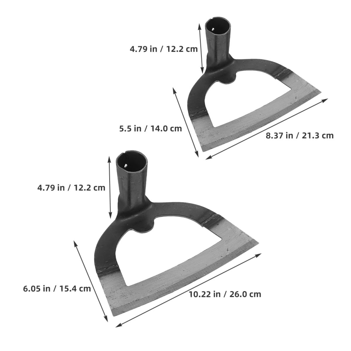 ibasenice 2 Piezas Azada de Mano Hueca, Azada Pequeña Hueca para Jardinería, Herramienta Desherbadora Manual de Acero Inoxidable, Clásica, para Desmalezar, Cultivar y Preparar el Suelo