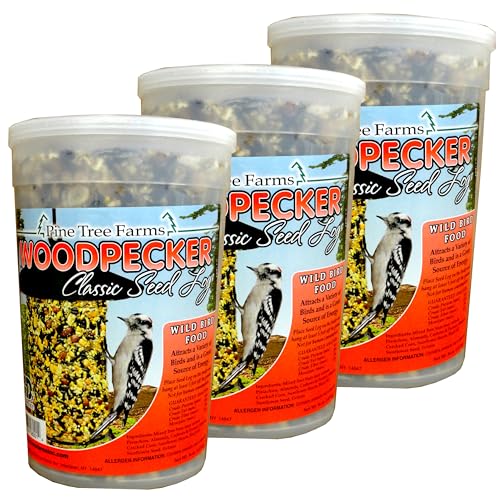 Pine Tree Farms Woodpecker Classic Seed Log for Wild Birds, 36 oz. (3 Pack)