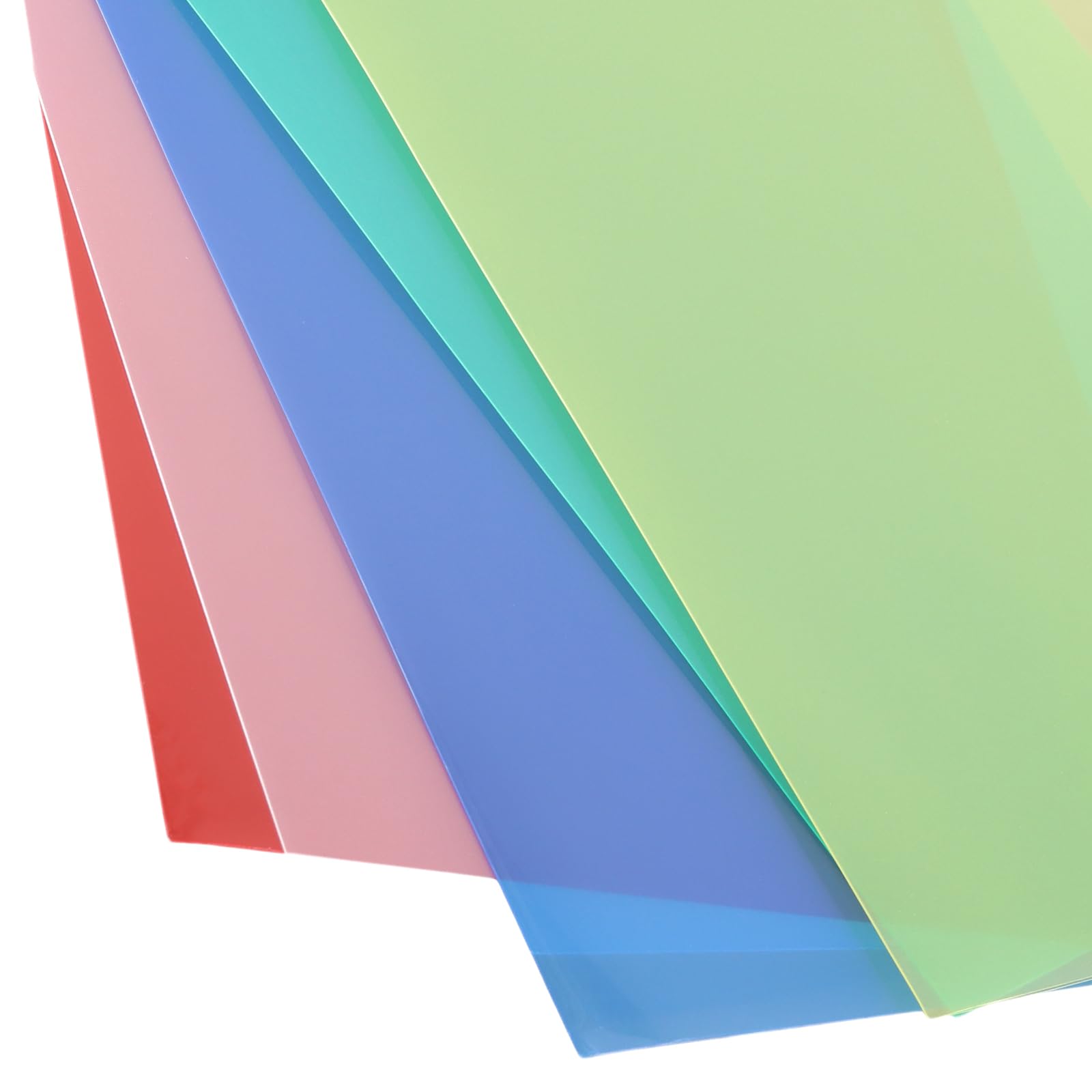 KEILEOHO Lot de 100 Pochettes Plastique A4 Transparentes - Sous Chemise Papier A4-5 Couleurs (Transparent, Rouge, Jaune, Vert, Bleu) - Pour Classement et Rangement de Documents Bureau