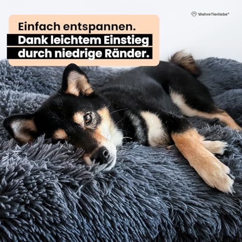 Wahre Tierliebe Premium Hundekissen Fluffy - Weiche Schlafstätte für deinen Vierbeiner - Leicht zu reinigen - Perfekt für Zuhause und unterwegs, hundebett, hundematte, hundebett waschbar