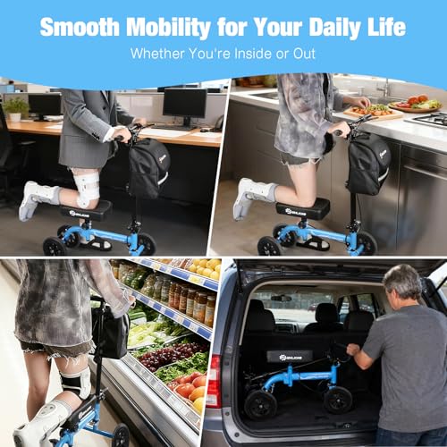 WHLICKS Foldable All Terrain Knee Scooter