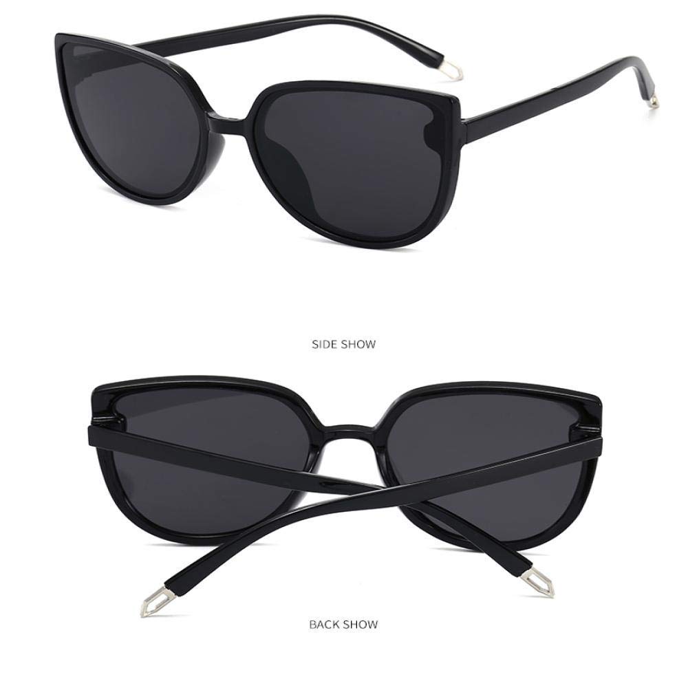 XINGYU Vintage übergroße runde Sonnenbrille Frauen Cat Eye Retro schwarzer Rahmen Männer Sonnenbrille für Frauen weiblich UV400 Shades Blue