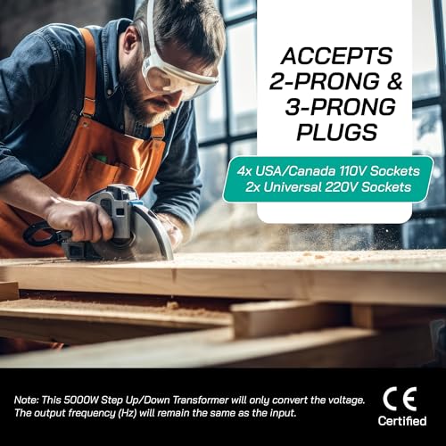 5000 Watt Voltage Transformer Converter with Builtin Regulator - Step Up/Down - 110V/220V - Circuit Breaker Protection [5-Years Warranty]4