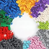 Building Bricks, 1000 Pieces Classic Bulk Building Blocks with 3 Baseplates Building Bricks Set Compatible with All Major Brands Creative Building Toys for Kids 6 7 8 9 10 11 12 Years Old, 12 Color