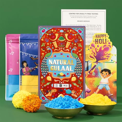 Phool Double Dhamaal Natural Gulal Pack (Yellow + Red) | 150 GMS ...