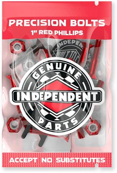 Independent Skateboard Hardware 1″ Phillips Red/Black Mounting Bolts with Tool