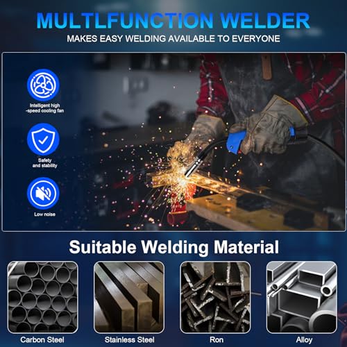 Reboot RBM2500 Mig Welder, 250Amp 6 In 1 Gas/Gasless Flux Core Mig/Stick/Lift Tig/Spot Welding/Spool Gun 120V/240V Aluminum Multi Process Welding Machine Large Led Digital Display thumb #3