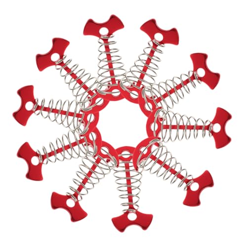 VICASKY 10pcs Fish Bone Tent Stakes for Outdoor Camping Windproof Deck Anchors with Spring Buckles Lightweight and Portable Design for Secure Anchoring Wooden Decks