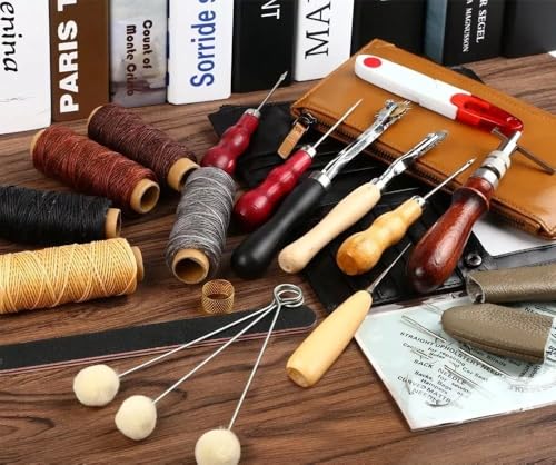 31 Peças Ferramentas Perfurador De Couro Kit De Costura