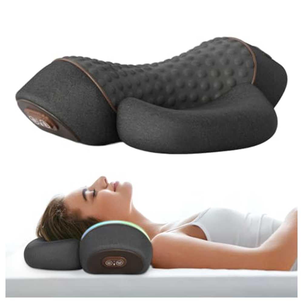 HINNVCL Pillow Massage Neck Hump, Upgraded 3-in-1 Neck Shoulder Pillow Massage for Pain Relief Deep Tissue, Heated Massager for Men Women, Memory Foam Pillows for Sleep Aid