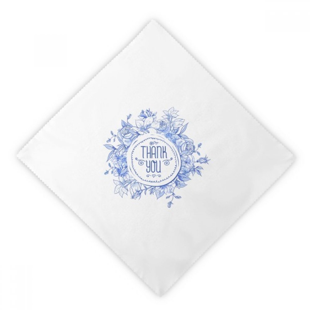 Serviettes en tissu bleu fleurs haut de gamme motif rose blanc multicolore