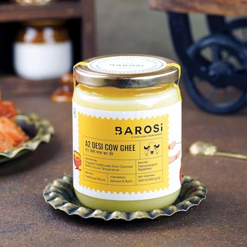 Image of Barosi Premium A2 Cow Ghee 3 Litre Family Saver Pack | A2 Danedar Desi Ghee | Churned from Curd with Bilona Method | Pure & Aromatic | Farm Made in Small Batches