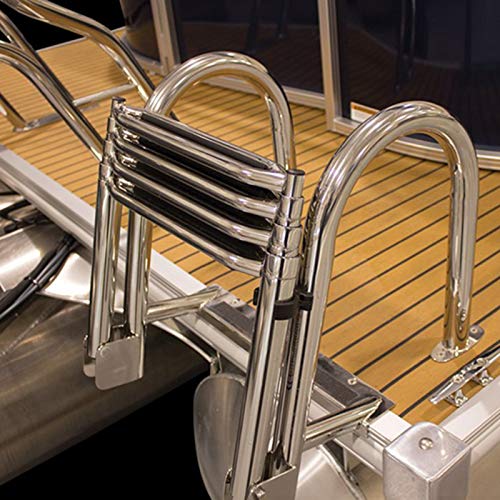 Escalera plegable para piscina y bote 4 pasos acero inoxidable miniatura 6