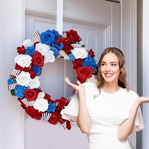 Image of 12 inch Metal Over The Door Wreath Hanger for Front Door - Non-Scratch Door Hook for Hanging Christmas Wreaths, Holiday Decor & Welcome Signs, Durable Wreath Hanger Hooks for Home Decoration, White