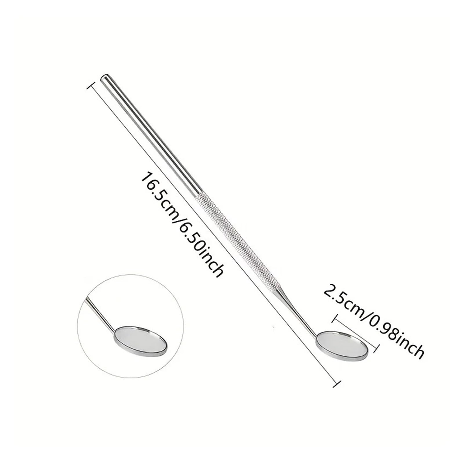Tragbares Zahnuntersuchungs-Spiegelset mit Aufbewahrungsbox, wiederverwendbar, inklusive Spiegel for Wimpernverlängerungen (Edelstahl)(3set(6pcs+3box))