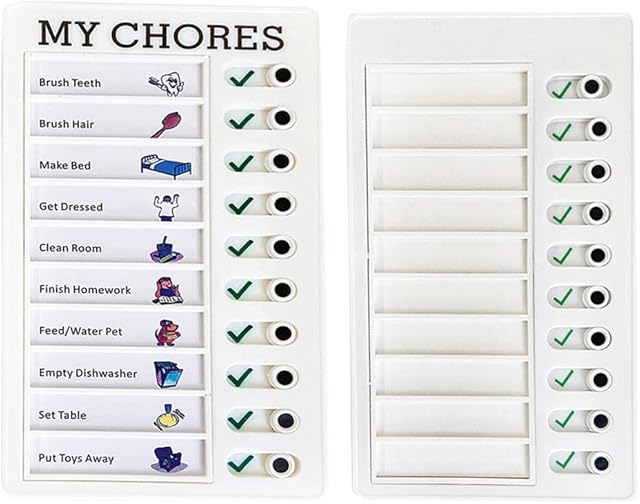 LENGXINGWYA 2Pcs Memo Plastic Board Memo Plastic Board Memo Boards The Office Clip Board Plastic Memo For Office Workers And Rv Enthusiast Reusable Detachable(Chores Checklist)