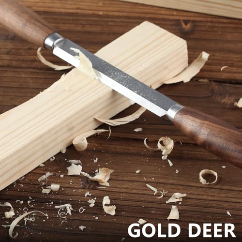 GOLD DEER Woodworking Tool 4.3" Drawknife SK5 Draw Knife with Leather Sheath Wood Carving Tools Wood Draw Knife Woodworking Whittling Tools Straight Shave Knife Woodworking Hand Tool - Image 5