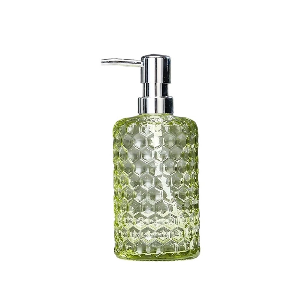 Home Soap Dispenser for Home/hotel/bathroom Glass Press Lotion Bottle 500ml Transparent Cylindrical Blue/Gray/Green/Yellow Shower Dispensers(Gris)