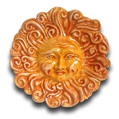 Wall hanging little ceramic Sun - Made in Italy hand