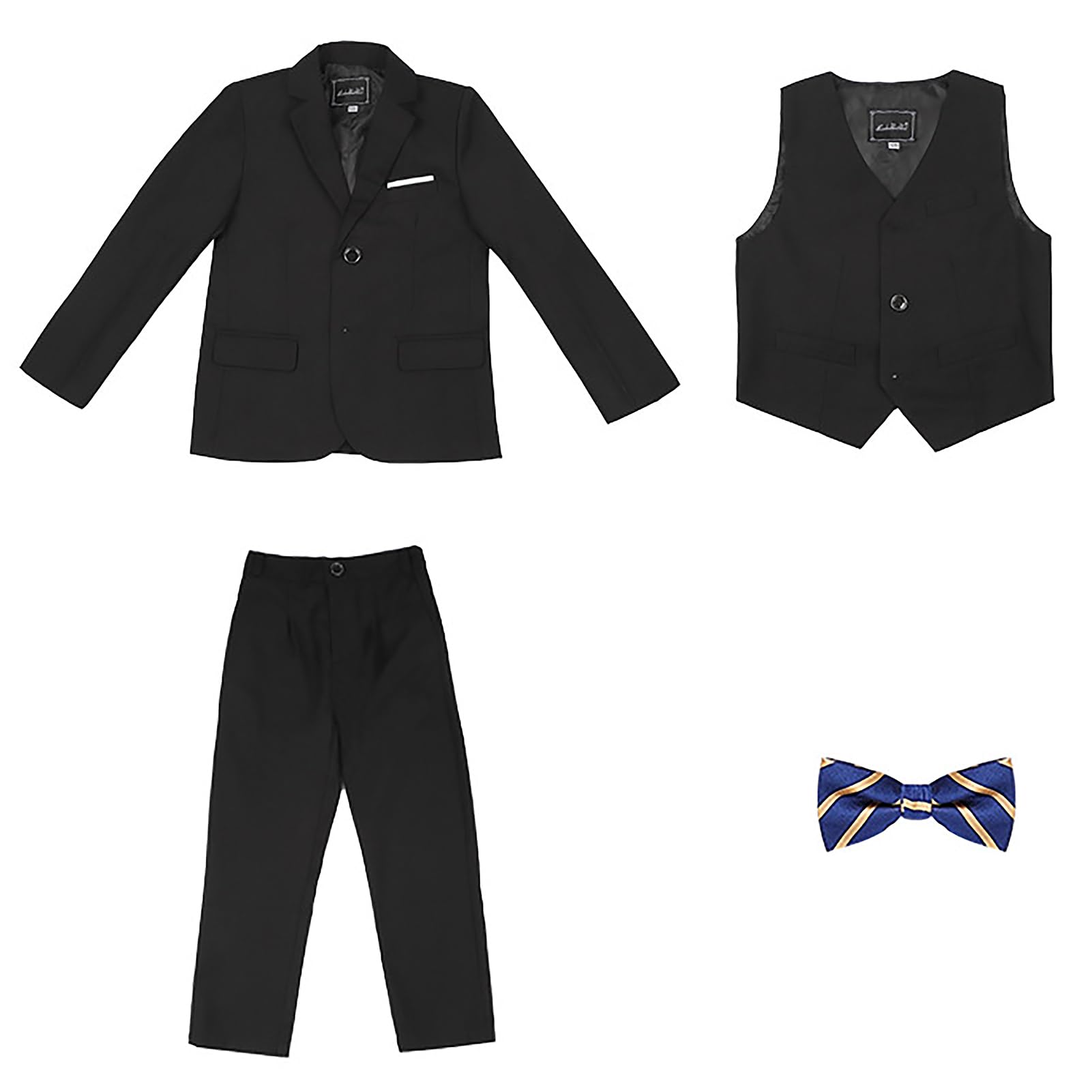 4/5 Piezas Traje de Boda para Niño Gentleman Ceremonia Conjunto de Blazer y Pantalón,Camisa, Pajarita, Chaleco de Vestir