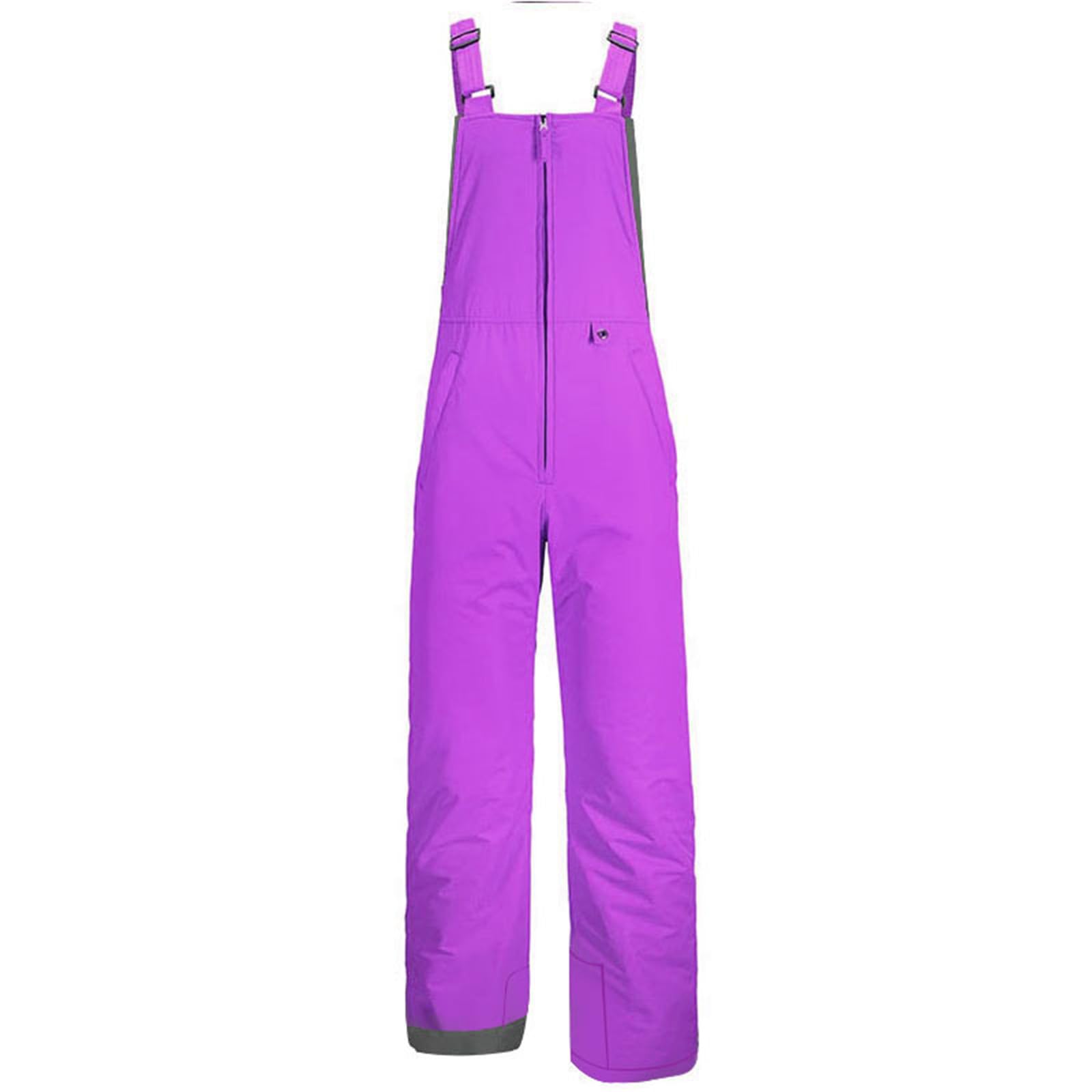 Generisch Zimowe, ciepłe, wiatroszczelne spodnie sportowe na snowboardzie, zimowe spodnie sportowe, wiatroszczelne, ciepłe spodnie narciarskie/kombinezon (5XL, fioletowe)
