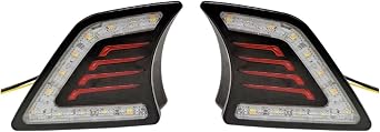 Car DRL Compatible with Toyota Hilux Vigo 2012-2014 LED Daytime Running Light Daylight Turn Signal Lamp Fog Lamp CoverWhite,Smoke Shell