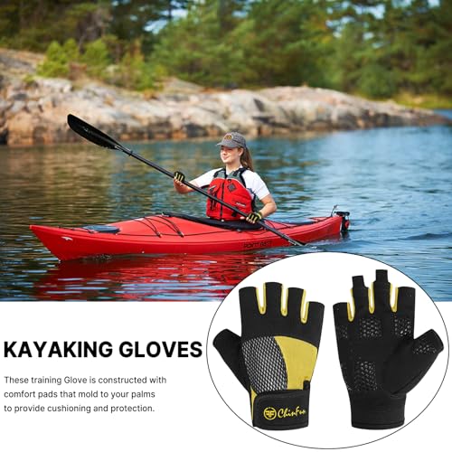 Image of ChinFun Kayaking Gloves 3 /4 Finger - Provide Cushioning and Protection | Resistant Palm and Grip, Easy to Take on and Off, Perfect for Diving, Sailing, Kayaking - Men, Women, Youth