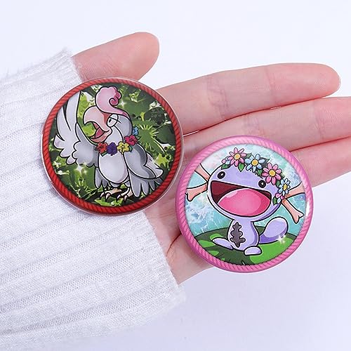 Funny Animal Button Pins Set,25 Pieces 1.7 Inch Chicken Dog Cat Buttons Badges Pins for Hats Clothes Round Metal Buttons for Backpacks
