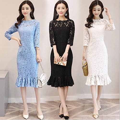 Amazon 大人上品 マーメイド 七分袖レース 結婚式 お呼ばれ ドレス ３色 イブニングドレス 通販