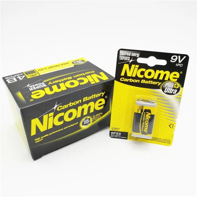 NicomeCarbon Battery 9V 6F22 1Pcs