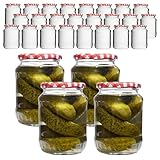 Devitre 36 Einmachgläser 720ml mit Deckel und Etiketten