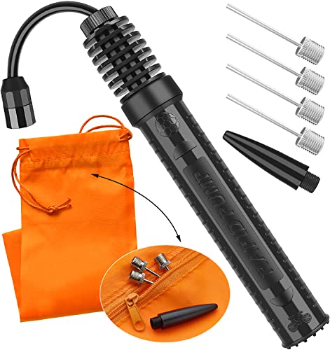 Valiant Dual Action Sports Ball Air Pump with Carrying Pouch Pins Needles for Basketballs, Footballs, Soccer, Rugby-Ball, Water Polo Ball, Netball, Volleyball, Swim Rings, Kids Toys