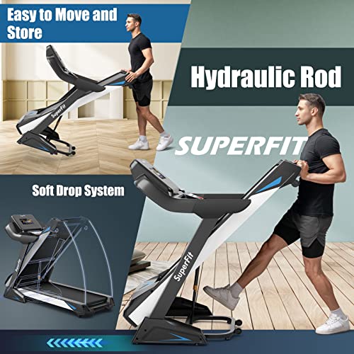 Image of Goplus 4.75HP Folding Treadmill with 15% Auto Incline and APP, Commercial Heavy Duty Superfit Treadmill with 20 Preset Programs, Bluetooth Speaker, Soft Drop System, Pause, Running Machine for Home