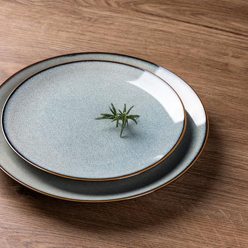 GBHOME-Ceramic-Dinnerware-Sets-for-4-12-Pieces-Stoneware-Plates-and-Bowls-Sets-Reactive-Glaze-Dishes-Scratch-Resistant-DishwasherMicrowave-Safe-Space-Blue