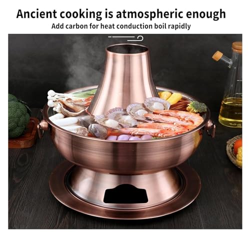 Olla de Hot Pot China de Cobre con Carbón 30 cm miniatura 4