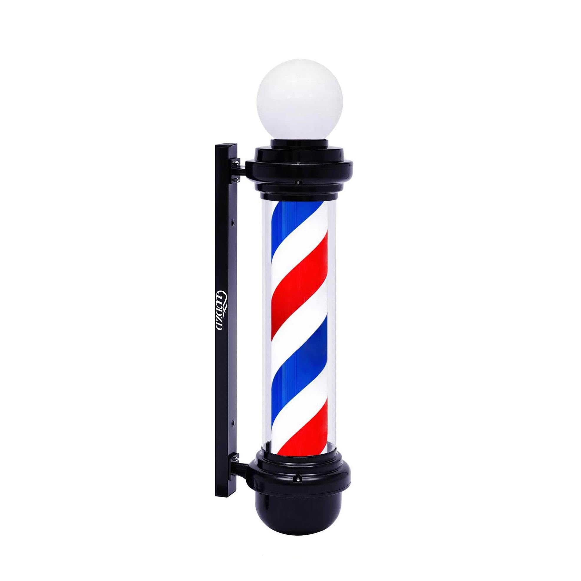 WDZD 35'' Barber Pole Light, Red White Blue Rotating Hair Salon Open Sign, IP54 Waterproof, Save Energy, Wall Mount