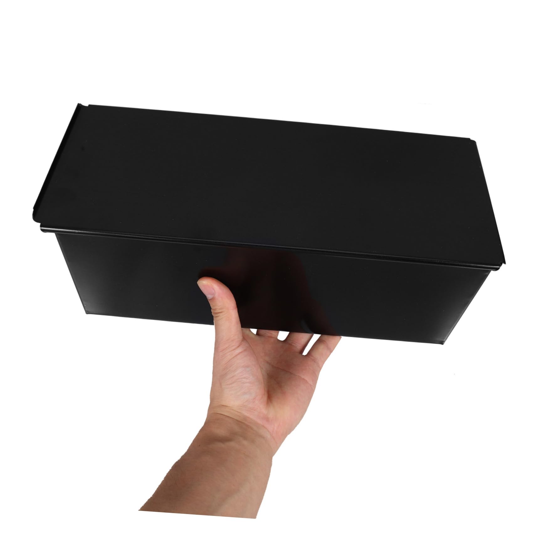 Schwarze Kastenform mit Deckel Brotform aus Metall Antihaftend und Leicht zu Reinigen für 1000g Brot und Toast im Haushalt
