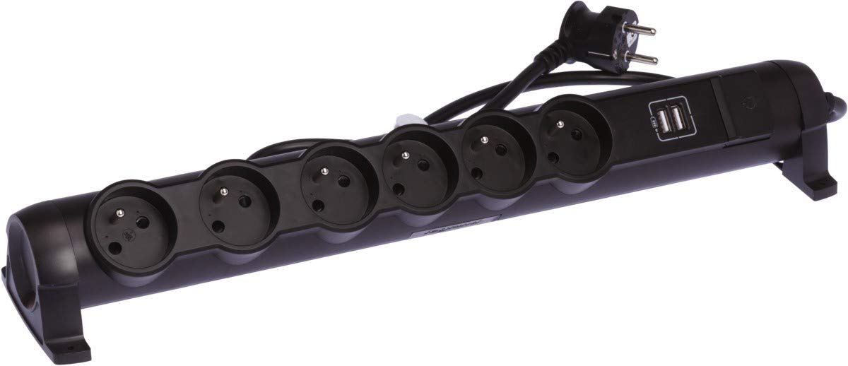 Legrand – Alargador múltiple, negro, 050393 3500 wattsW, 250 voltsV