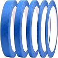 DOAY 5 Rolls Pinstripe Tape - Masking Tape 1/16", 1/8", 1/4", 1/2", 3/4" - Thin Painters Masking Automotive Tape for DIY, Car, Auto, Paint, Art, Tumblers (Blue)