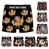 Boxer personalizzati per gli uomini fidanzato personalizzato divertente sua moglie faccia pantaloncini biancheria intima regalo di nozze di San Valentino taglia XS-4XL, Stile 18, XXX-Large