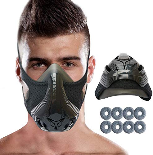 HANDSONIC Workout Mask 4.0 with Adjustable Resistance, 48 Level Fitness Mask for High Altitude Elevation Training, Running, Biking, MMA, Cardio, HIIT Training and Building Endurance