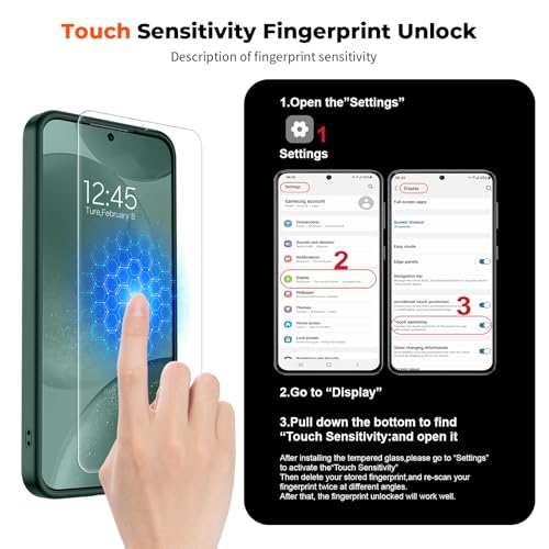 Image of SUPFINE Magnetic for Samsung Galaxy S24 Case / S25 Case with Screen Protector, (Built-in Magnets) (Military Grade Drop Protection) Slim Translucent Shockproof Phone Case,Forest Green