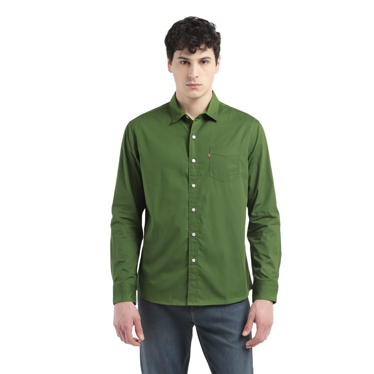 Levis Mens Spread Collar Slim Fit Solid Shirts Green (B0CN9L3K37) Amazon Price History, Amazon Price Tracker